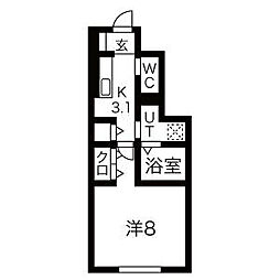 Ambiente(アンビエンテ) 1階1Kの間取り