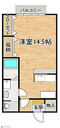 セレス.ノーブル ワンルームの間取図画像