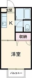 ヴェルディハイツC棟 1Kの間取図画像