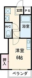 パークサイドマンション 1Kの間取図画像