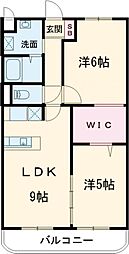 ファンド香呂 2LDKの間取図画像