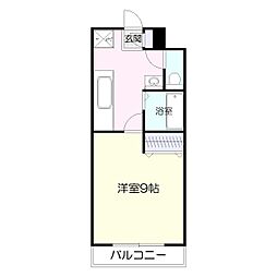 セ・ラ・セーヌ 2階1Kの間取り