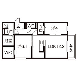 ダイヤハウス5 2LDKの間取図画像