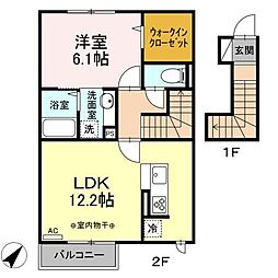 North Field(ノースフィールド) 1LDKの間取図画像
