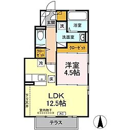 CherryFields 1LDKの間取図画像