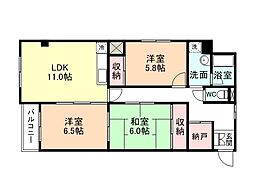 サンサーラ大町 2階3LDKの間取り