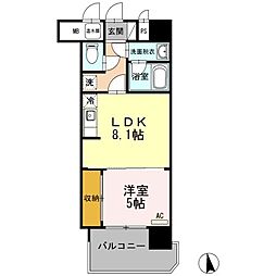 仙台空港鉄道 杜せきのした駅 徒歩2分の賃貸マンション 4階1LDKの間取り
