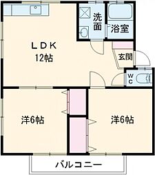 スクエア-3 2LDKの間取図画像