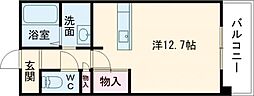 サンロイヤル三条 5階1Kの間取り