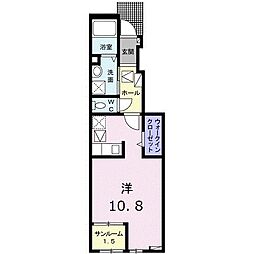 ハイロザーナファミリア ワンルームの間取図画像