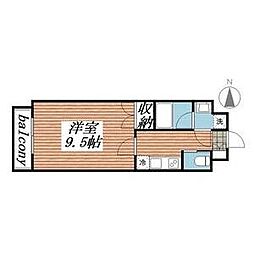 アマーレ東海通 9階1Kの間取り