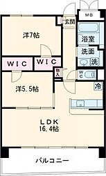 クレセント　コート 1階1SLDKの間取り
