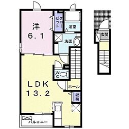 ラフィネ 1LDKの間取図画像