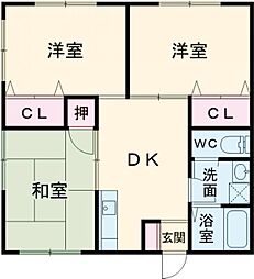 Kコーポ 3DKの間取図画像