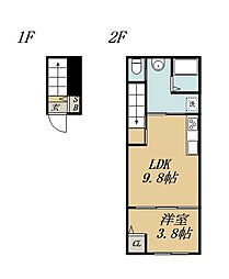 Ｇｒｏｗｔｈ　ＫｉｂａｎａII 2階1LDKの間取り