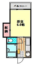 ルミネ西条 1階1Kの間取り