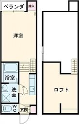 フォレスト飯盛 1階1SKの間取り
