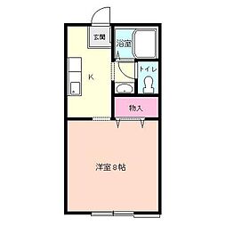 セゾンキタカド 1Kの間取図画像