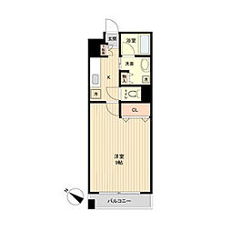 S-FORT榴岡公園 8階1Kの間取り