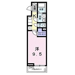 ラシアス 1Kの間取図画像