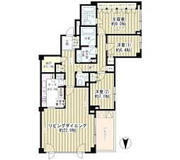 大山パークヒルズ 2階3LDKの間取り