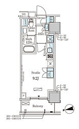 東京メトロ有楽町線 地下鉄赤塚駅 徒歩3分の賃貸マンション 10階ワンルームの間取り