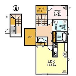 PacificHills 1LDKの間取図画像