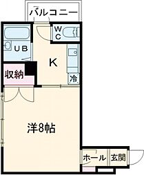 フェニックスアレイ 1Kの間取図画像