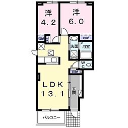 モンテマードレ1 2LDKの間取図画像