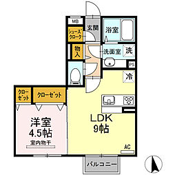 ロイジエントパークス広野H 1LDKの間取図画像