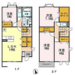 アプリコート　A棟 1階4LDKの間取り