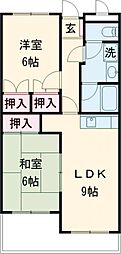ヴァンヴェール赤坂 2LDKの間取図画像