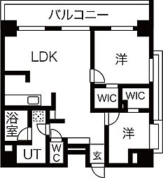 JR高崎線 高崎駅 徒歩12分の賃貸マンション 5階2LDKの間取り