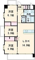 ギャラン二島 3LDKの間取図画像