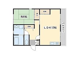 コーポなかむら 1LDKの間取図画像