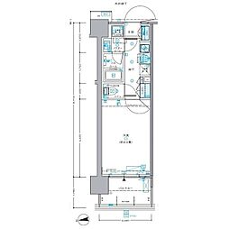 セントラルプレイス新宿御苑前 10階1Kの間取り