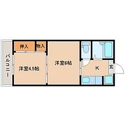 平和マンション上杉 3階2Kの間取り