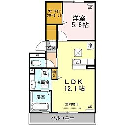 ベルヴィルカメリア6 1LDKの間取図画像