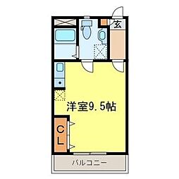 リバティ 3階ワンルームの間取り
