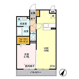 グランマルニエ 1LDKの間取図画像