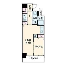 ファーストフィオーレ梅田イースト 5階1LDKの間取り