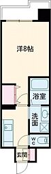 クロノス51新町6 1Kの間取図画像