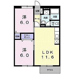 ドエルアンダンテ 2LDKの間取図画像