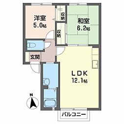 エリエール 2LDKの間取図画像