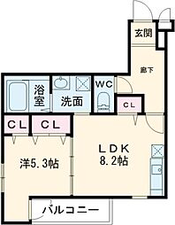 ハイツ　Bluebell 1階1LDKの間取り