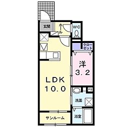 マ・メゾン土器2 1LDKの間取図画像