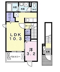 パストラル 1LDKの間取図画像