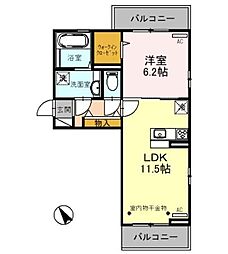 JR高崎線 高崎駅 徒歩11分の賃貸アパート 2階1LDKの間取り