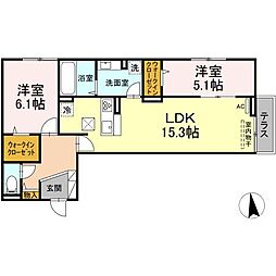 レクシア東葛西2 2LDKの間取図画像