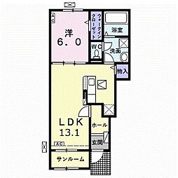 ブロッサム2 1LDKの間取図画像